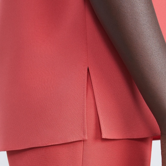 Lafayette 148 Silk Crepe De Chine Sleeveless Blouse in Vibrant Coral - Medium M - Picture 4 of 4